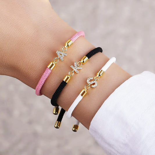 Adjustable Letter Initial Bracelets