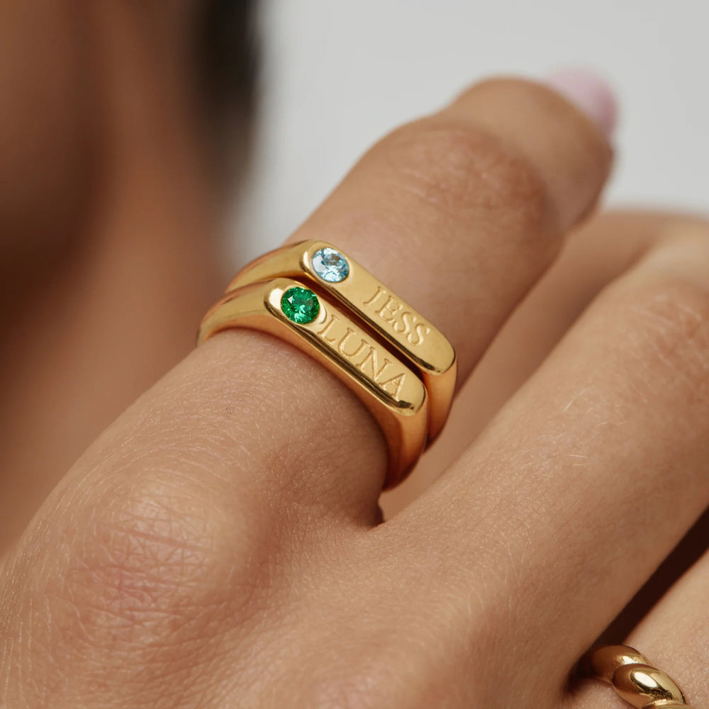 Birthstone Name Ring