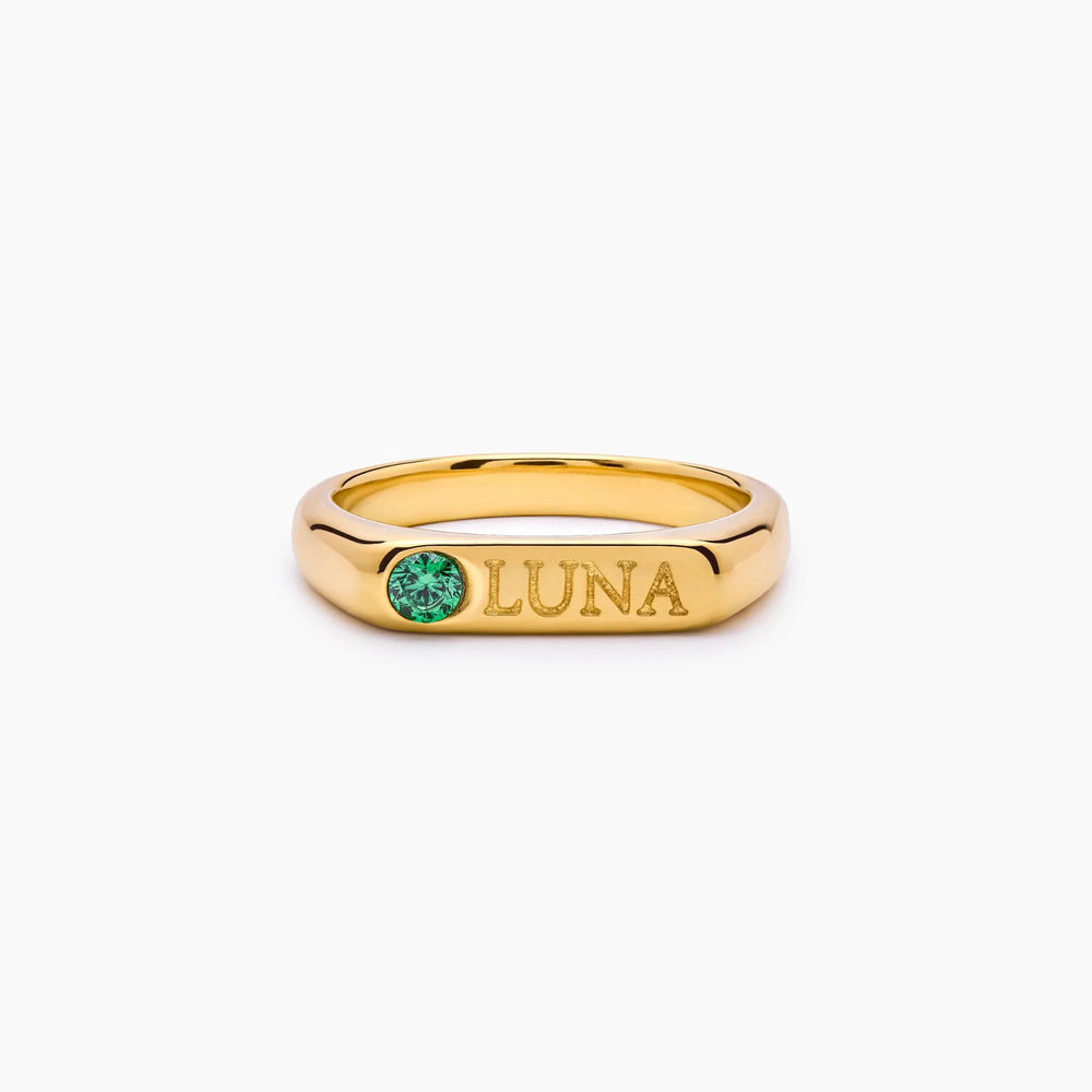 Birthstone Name Ring
