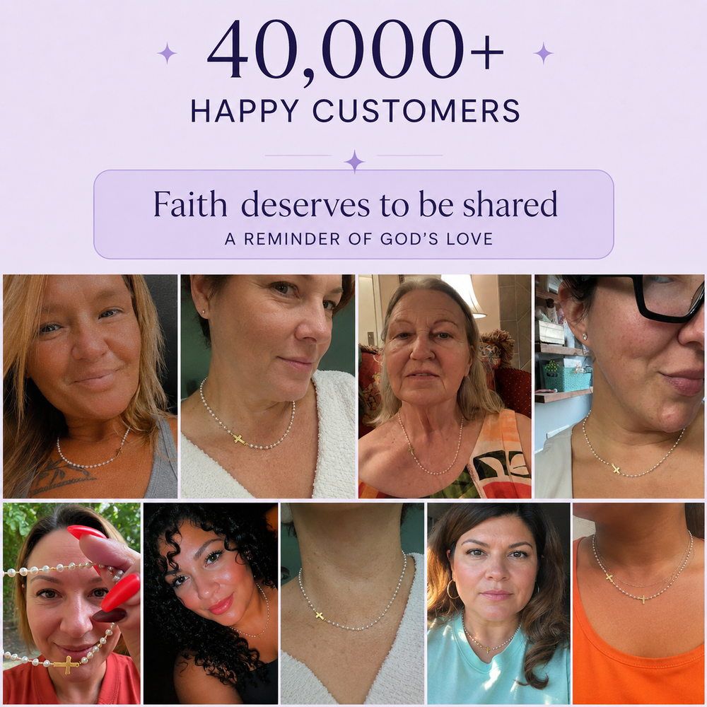 Dainty Cross & Pearls Necklace