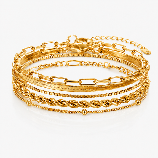 Classic 14K Bracelet Stack (6pc)