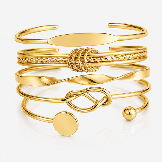 5pcs Twist Bangle Bracelet Stack