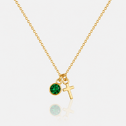 Birthstone Cross Necklace
