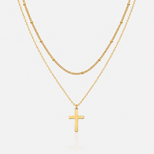 Layered Cross Necklace