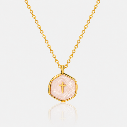 Mini Pearl Cross Necklace