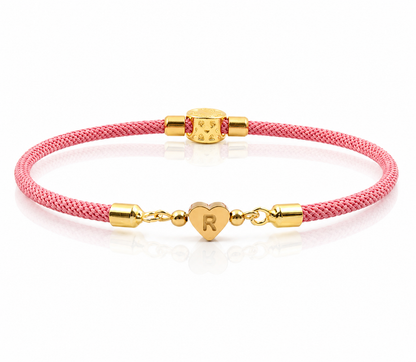 Adjustable Heart Letter Initial Bracelets