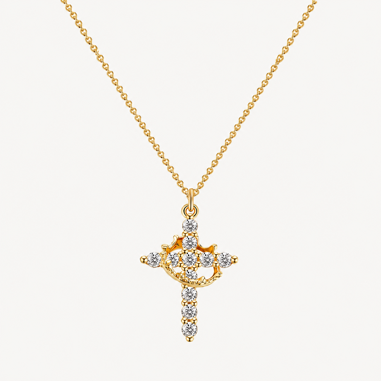 Cross & Crown Necklace