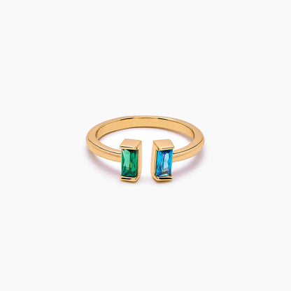 Duo Baguette Birthstone Ring