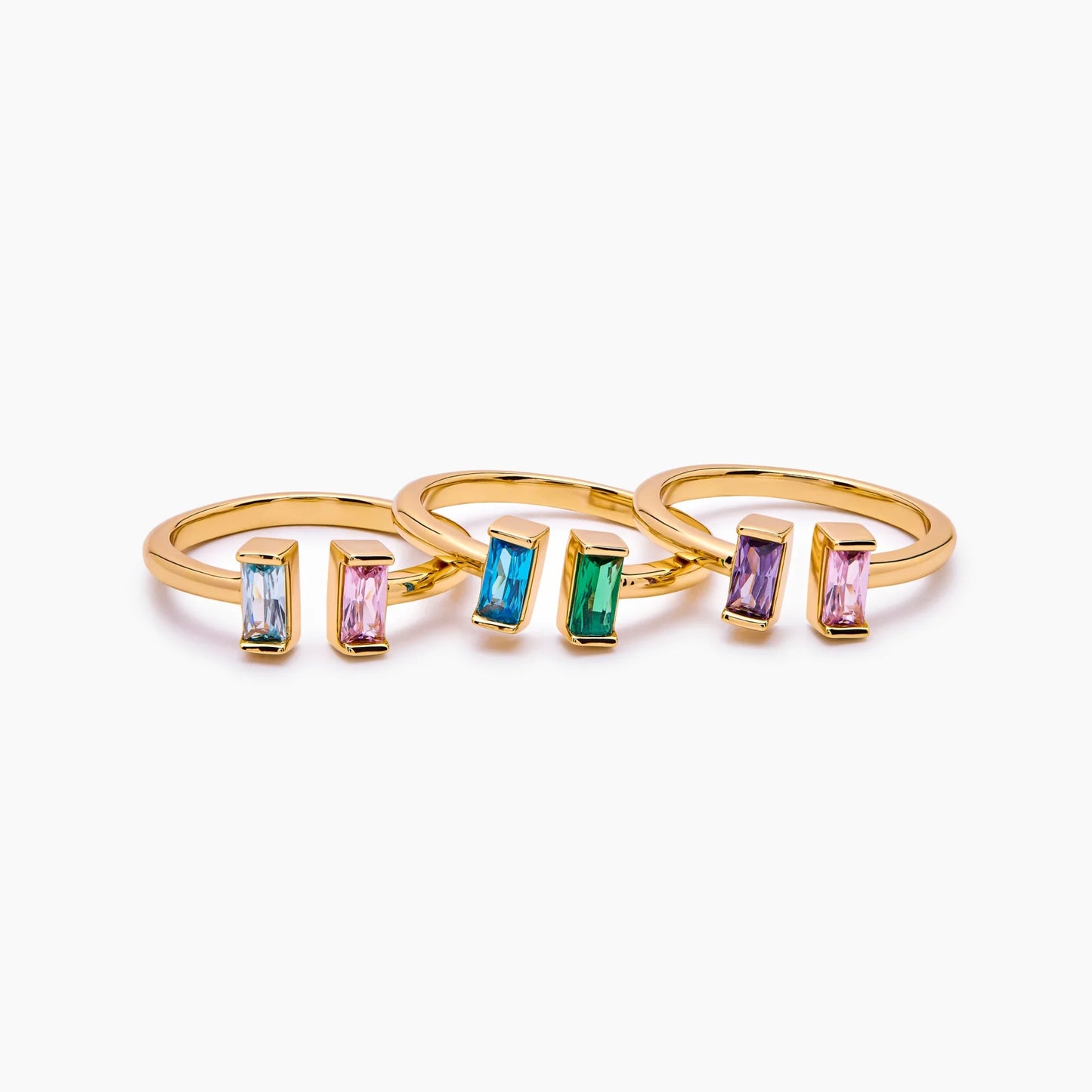 Duo Baguette Birthstone Ring