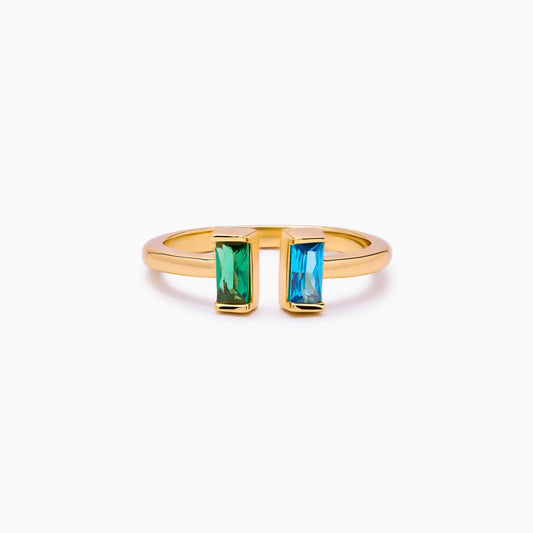 Duo Baguette Birthstone Ring