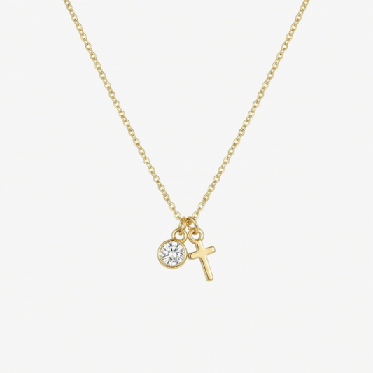Birthstone Cross Necklace