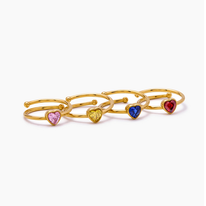 Solo Heart Birthstone Ring