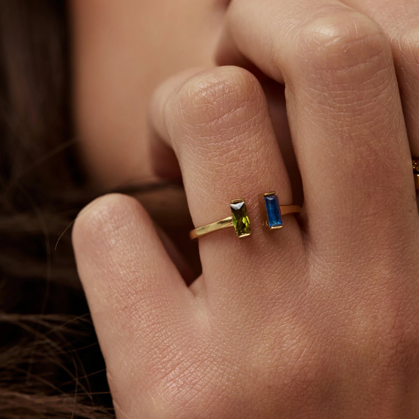 Duo Baguette Birthstone Ring