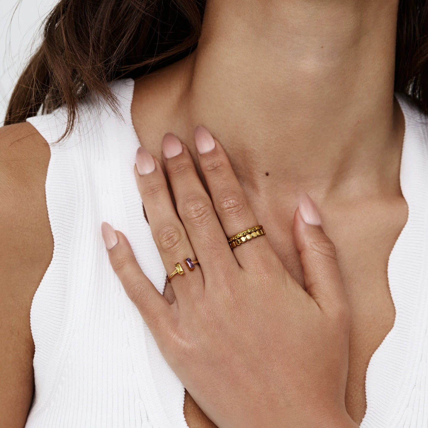 Duo Baguette Birthstone Ring