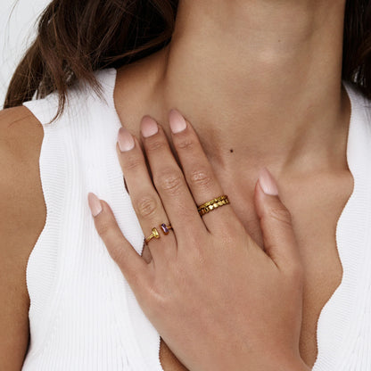 Duo Baguette Birthstone Ring