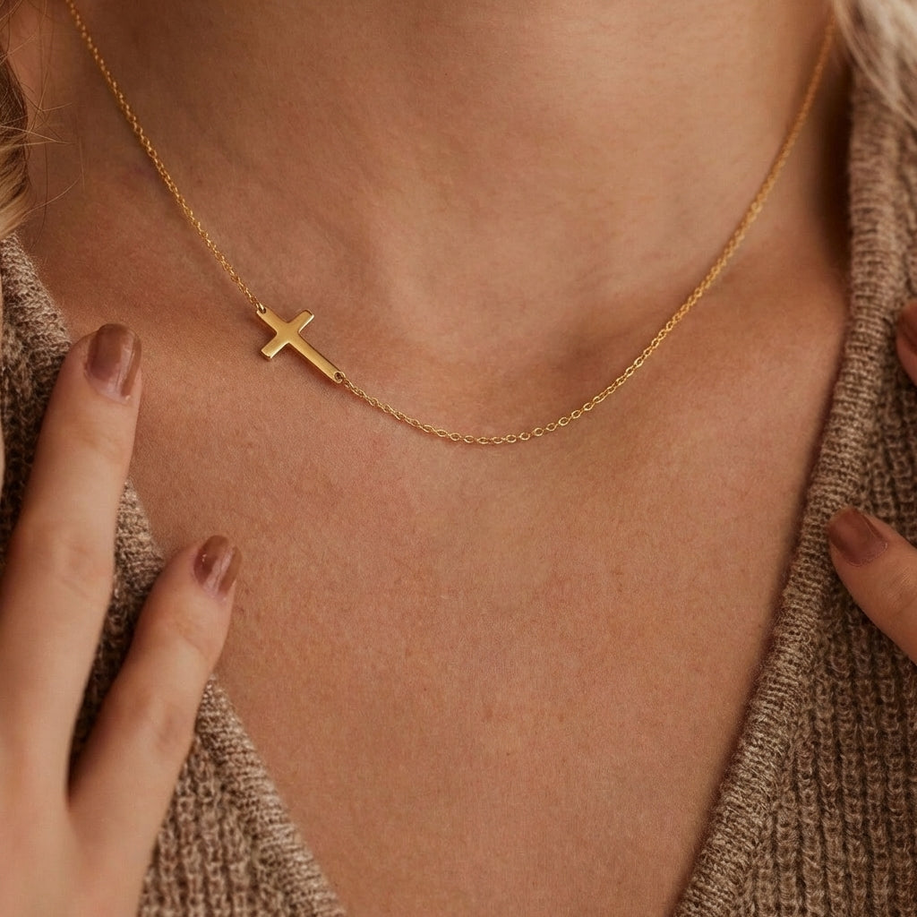 Inline Cross Necklace