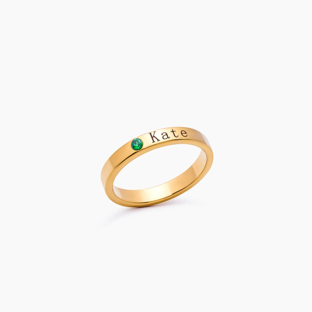 Stackable Birthstone Name Ring