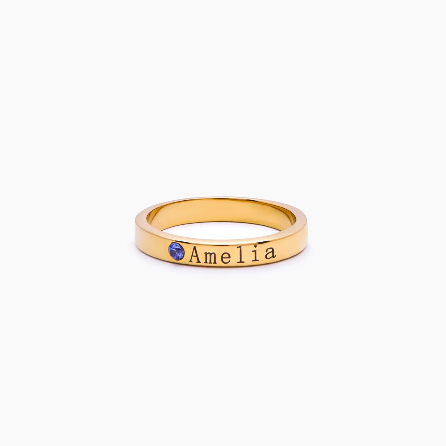 Stackable Birthstone Name Ring