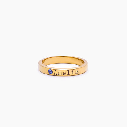 Stackable Birthstone Name Ring