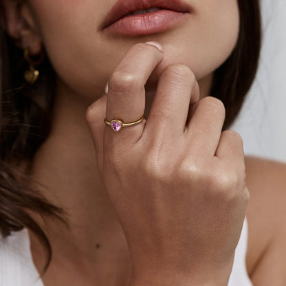 Solo Heart Birthstone Ring